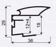 SEVROLL 05152 Alfa II profil 16/18mm 2,7m fényes fekete