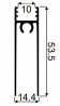 SEVROLL 03582  alsó takaró profil Simple/Blue 3m (10 mm-es rétegeltlemez) ezüst
