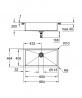 GROHE 31580SD1 Mosogató K700 90-S 864 x 464mm Rozsdamentes acél , csiszolt
