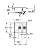 GROHE 31648AP0 Mosogató K500 60-C 555 x 460mm gránit fekete