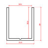 WC Al elox profil U 18 mm, hossz 2 m