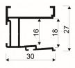 SEVROLL 05909 Rekord fogantyú profil 18mm 2,70m fekete matt