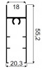 SEVROLL 05747 alsó takaró profil Simple/Blue 2m (RL: 18 mm) fekete matt