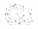 StrongSinks S3 Mosogató Dnipro 865, 865 x 505 mm rozsdamentes acél excenteres