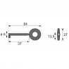 HETTICH 44563 kulcs 27 B 64 mm matt nikkel