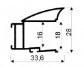 SEVROLL  04512 Era fogantyú profil 18mm 2,70m ezüst