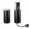 StrongPower PowerUp konnektor, 1x230V, USB A/C töltó, Nemesacél, Schuko
