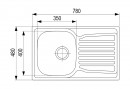 StrongSinks S1 Mosogató Nisa szatén rozsdam. acél 780x480 csepegtető,felső szer.