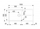 StrongSinks S3 Gránit mosogató Labe 1000, 1000 x 500mm,csepegtetővel, szürke