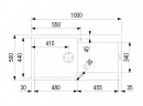 StrongSinks S3 Gránit mosogató ZALA 1000,1000 x 500mm,csepegtetővel,barna