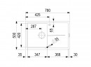 StrongSinks S3 Gránit mosogató Labe 780, 780 x 500mm, csepegtetővel, fehér