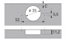 HETTICH 77708 Intermat 9936 pro slepý úhel vložený TH52 vrut