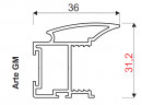 SEVROLL 05789 Arte GM  fogantyú profil 18mm 2,7m oliva