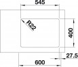 BLANCO 522979 Mosogató Andano 340/180-U selyem fényű nemesa.InFino rúd nélkül