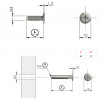 K-IF FLAT spojovací kování M4x30 - 40mm komplet nikl