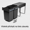 GOLLINUCCI Sorter Linea 222DM ajtóra, 300 mm, 2kosár, antracit