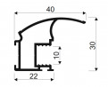 Sevroll 85515  Lux III fogantyú profil 2,7m ezüst
