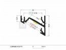 StrongLumio LED profil Corner 14 fekete eloxált alu 2000mm