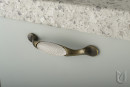 TULIP Fogantyú-Gipa 96 nikkel patina/fehér porcelán + csavarok