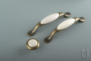 TULIP Fogantyú-Gipa 96 nikkel patina/fehér porcelán + csavarok