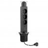 StrongPower Kihúzható elektromos aljzat, 3x 230V, 1x USB A/C, fekete, FR