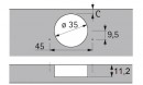 HETTICH 9044880 Intermat 9966 32mm B12,5 TB42 P2O