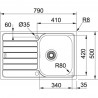 FRANKE Mosogató SKN 611-79, 3 1/2", 790x500mm, csaptelep nyílás nélkül