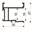 SEVROLL  04747 Rekord fogantyú profil 18mm 2,70m oliva