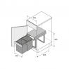 HETTICH 49473 Bin.it Duo II - 400 mm szemeteskosár fekete