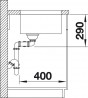 BLANCO 522987 Mosogató Andano 400/400-U selyem fényű nemesa.InFino rúd nélkül