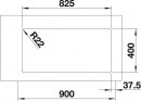 BLANCO 522987 Mosogató Andano 400/400-U selyem fényű nemesa.InFino rúd nélkül