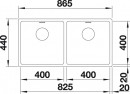 BLANCO 522987 Mosogató Andano 400/400-U selyem fényű nemesa.InFino rúd nélkül