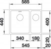 BLANCO 522979 Mosogató Andano 340/180-U selyem fényű nemesa.InFino rúd nélkül