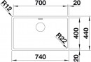 BLANCO 522969 Mosogató Andano 700-IF selyem fényű nemesacél InFino rúd nélkül