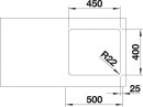 BLANCO 522963 Mosogató Andano 450-U selyem fényű nemesacél InFino rúd nélkül