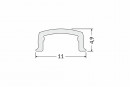 TM-takaró profil  LED profilhoz Pen8 rápattintható transzparens 4100mm