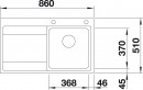 BLANCO 521657 Mosogató Divon II 45S-IF selyem fényű nemesacél InFino