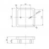 TULIP Gomb Square fekete+csavar