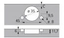 HETTICH 9090119 Intermat 9930 W50 65° Fix