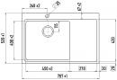 StrongSinks S3 Mosogató Nida 787, 787x 520 mm rozsdamentes acél, jobbos csepegt.