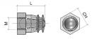 BU39 Becsavarható tipli golyóval M6x9/8 mm sárgaréz
