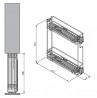 VIBO dupla kosár oldalsó 150mm csillapítással balos