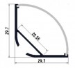 LP-diffúzor tejszínű gömbölyű Corner 30 2000mm