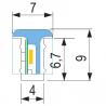 StrongLumio LED szalag neon 4x10 mm „T” alakú, 168 LED/m meleg fehér