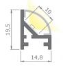 StrongLumio LED-profilkészlet Maglyte-10 Angular 2 m + tartozékok, fehér lakk