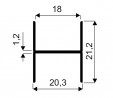 SEVROLL  04446  összekötő profil Simple/Blue H21 3m (18 mm-es rétegeltlemez) oli