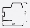 SEVROLL 04534 Universal 18 fogantyú profil 18mm 2,7m oliva