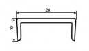 SEVROLL 00031  "U" profil rétegelt lemezhez 18mm 3m ezüst