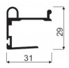 SEVROLL  00639 Tytan fogantyú profil 18mm 2,7m ezüst