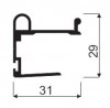 SEVROLL 00635 Tytan fogantyú profil 18mm 2,7m oliva